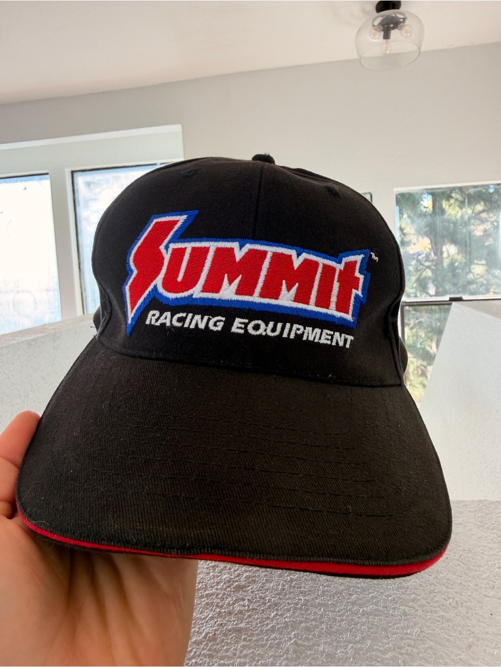 Summit Racing Equipment Black Men’s Baseball Cap - Red/Blue Logo